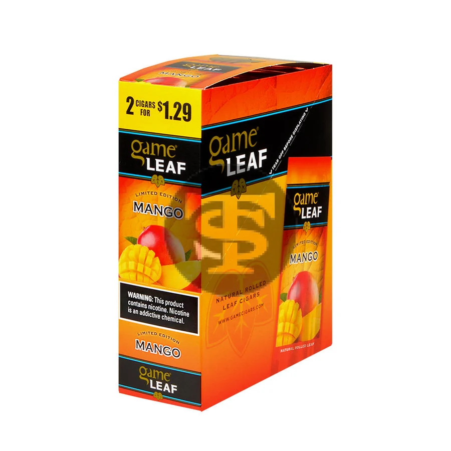 Game Leaf Mango Cigarillos 2 for $1.29 Cents 15 Pouches of 2