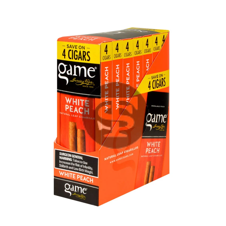 Game Vega Cigarillos 7 Packs of 4 White Peach