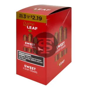 Game Leaf Sweet Cigarillos 3 for $2.19, 10 Pouches of 3