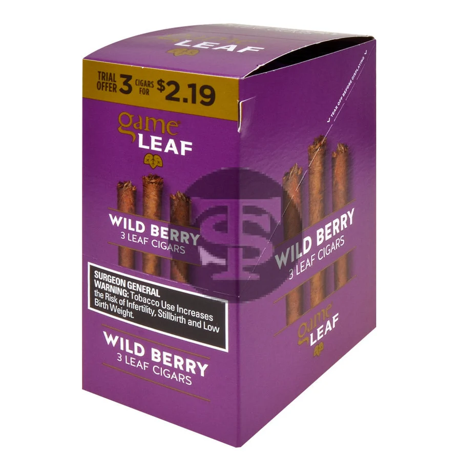 Game Leaf Wild Berry Cigarillos 3 for $2.19, 10 Pouches of 3