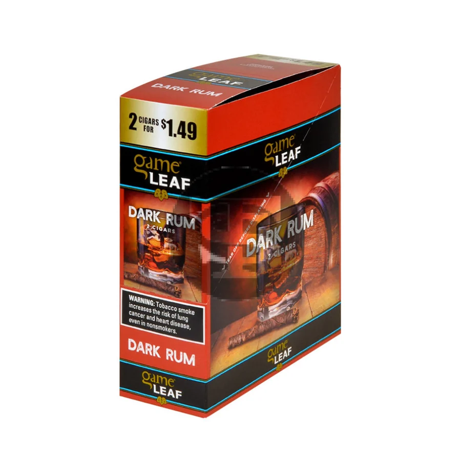 Game Leaf Dark Rum Cigarillos 2 for $1.49, 15 Pouches of 2