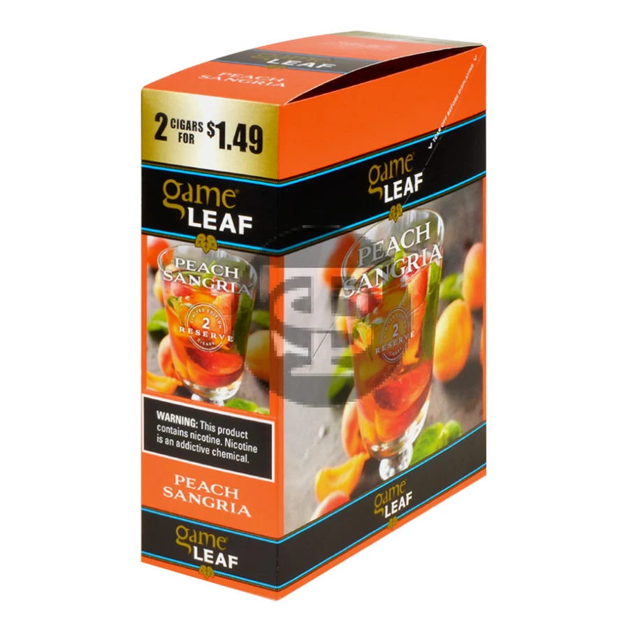 Game Leaf Peach Sangria Cigarillos 2 for $1.49, 15 Pouches of 2