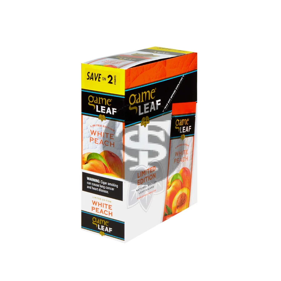 Game Leaf White Peach Cigarillos 15 Pouches of 2