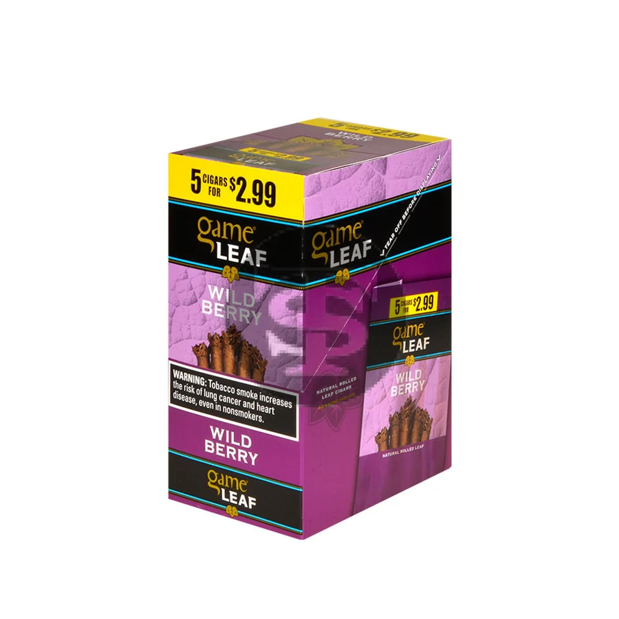 Game Leaf Cigarillos 5 for $2.99 Wild Berry 8 pack of 5