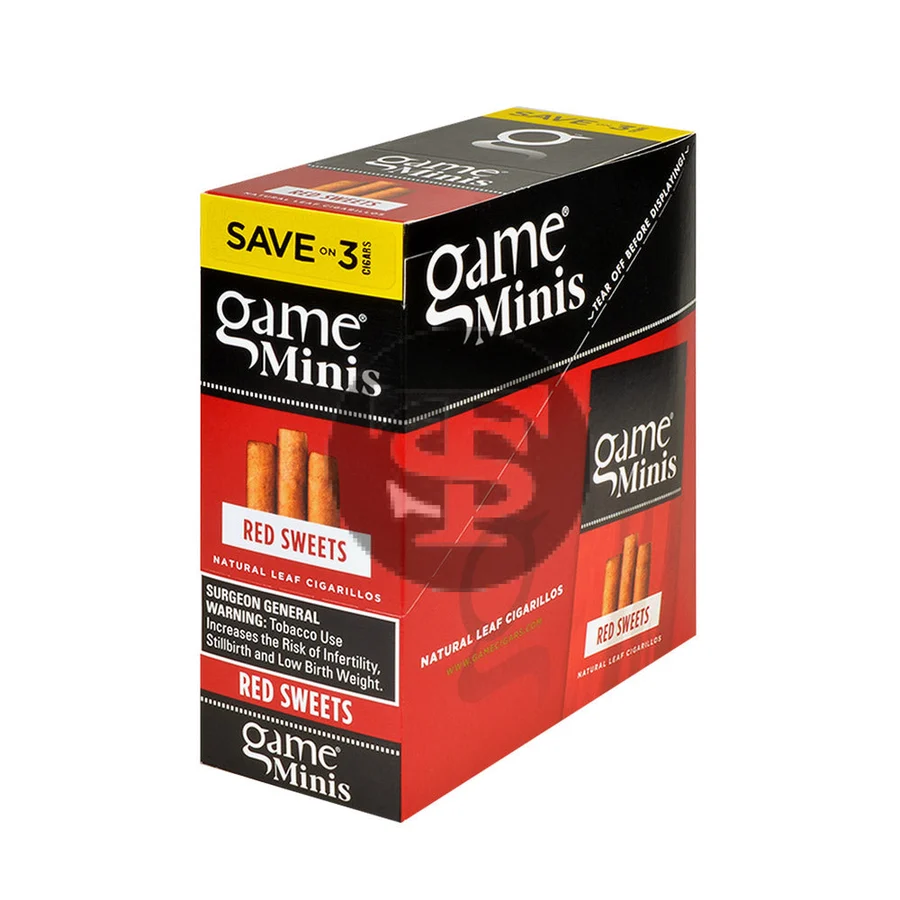 Game Mini Cigarillos Save on 3 Red 15 Pouches of 3