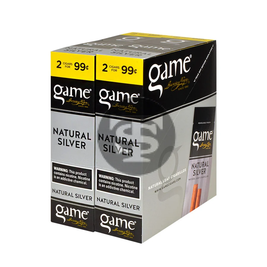 Game Vega Cigarillos Silver Foil 2 for 99 Cents 30 Pouches of 2