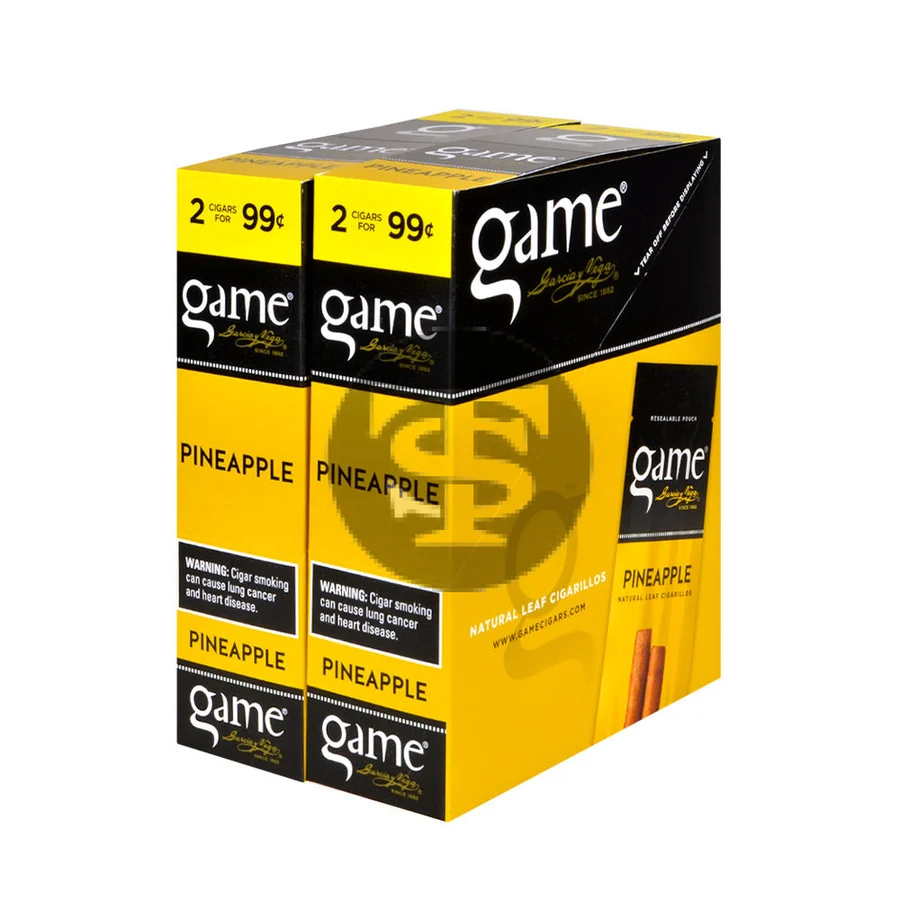 Game Vega Cigarillos Pineapple Foil 2 for 99 Cents 30 Pouches of 2