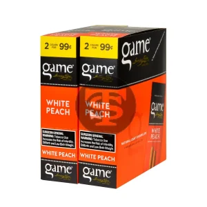 Game Vega Cigarillos White Peach Foil 2 for 99 Cents 30 Pouches of 2