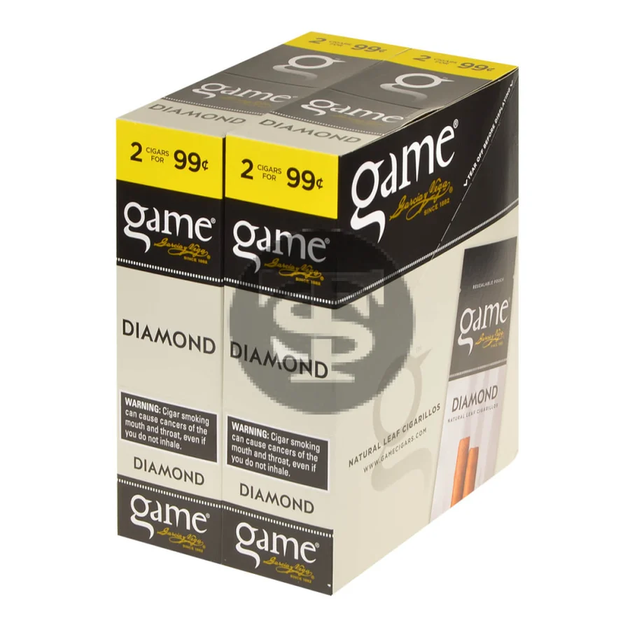 Game Vega Cigarillos Diamond Foil 2 for 99 Cents 30 Pouches of 2