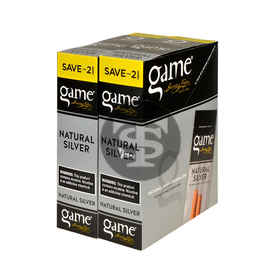 Game Vega Cigarillos Natural Silver Foil 30 Pouches of 2