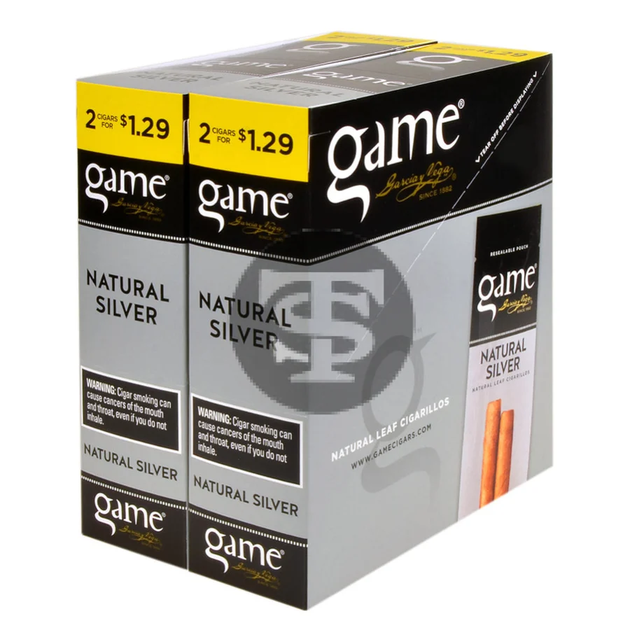 Game Vega Cigarillos Silver Foil 2 for $1.29 30 Pouches of 2
