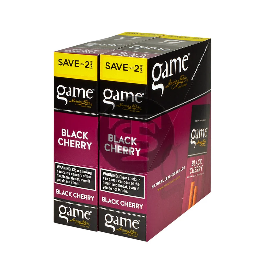 Game Vega Cigarillos Black Cherry Foil 30 Pouches of 2