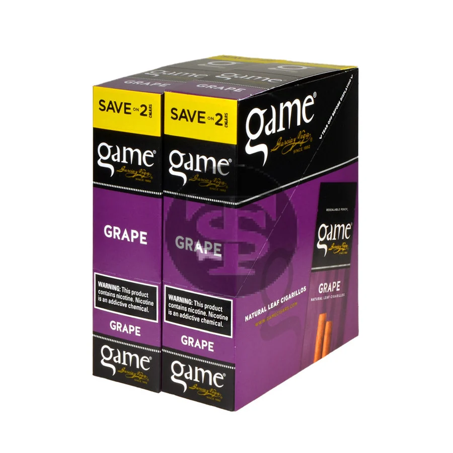 Game Vega Cigarillos Grape Foil 30 Pouches of 2