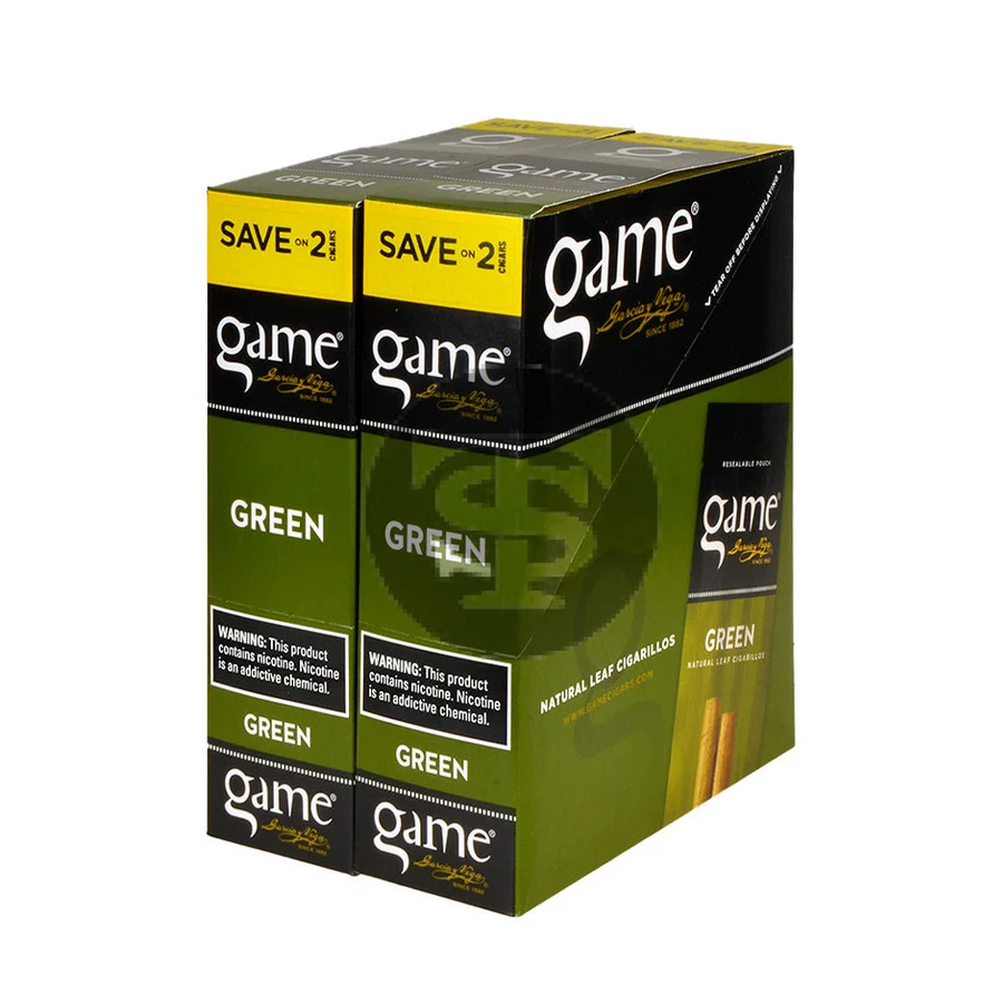 Game Vega Cigarillos Green Foil 30 Pouches of 2