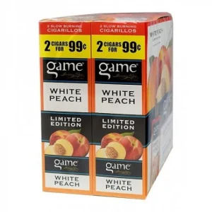 Game Cigarillos Foil White Peach 30 Pouches of 2
